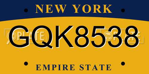 GQK8538 New York License Plate