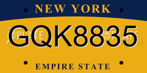 GQK8835 New York License Plate