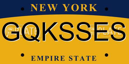 GQKSSES New York License Plate