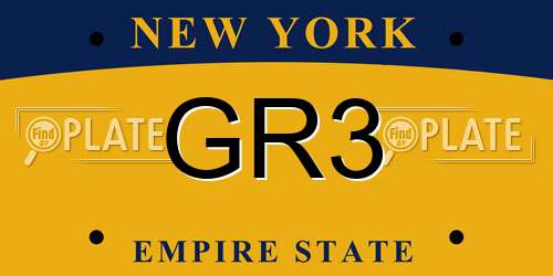 GR3 New York License Plate
