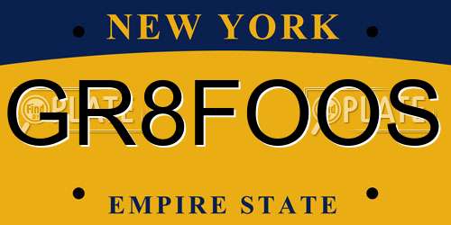 GR8FOOS New York License Plate