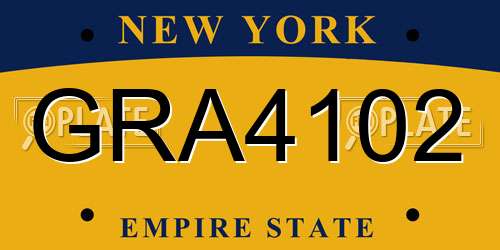 GRA4102 New York License Plate