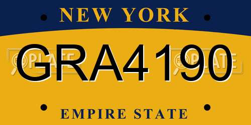 GRA4190 New York License Plate