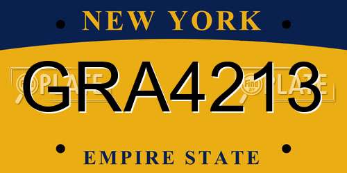 GRA4213 New York License Plate