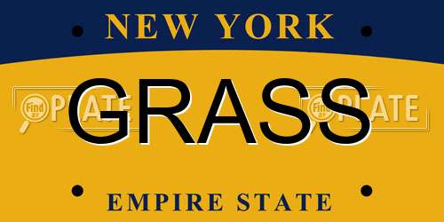 GRASS New York License Plate