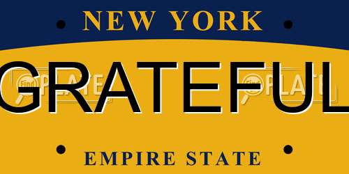 GRATEFUL New York License Plate