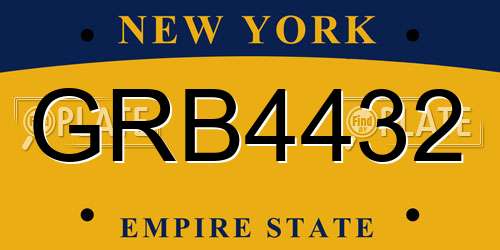 GRB4432 New York License Plate