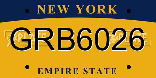 GRB6026 New York License Plate