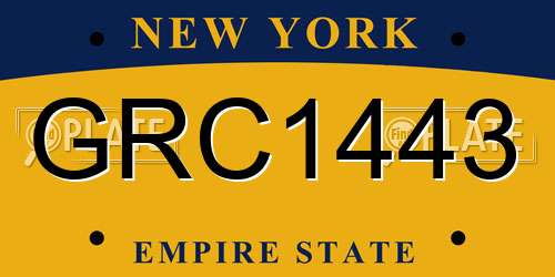 GRC1443 New York License Plate