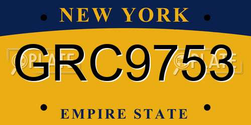 GRC9753 New York License Plate