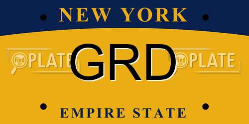GRD New York License Plate