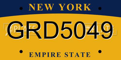 GRD5049 New York License Plate