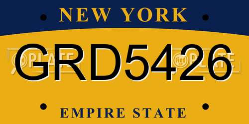 GRD5426 New York License Plate
