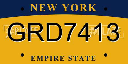 GRD7413 New York License Plate