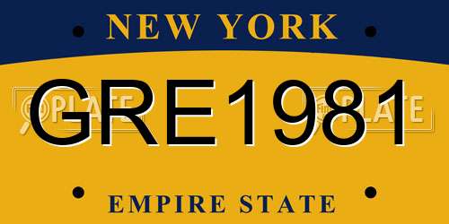 GRE1981 New York License Plate