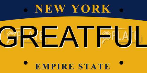 GREATFUL New York License Plate