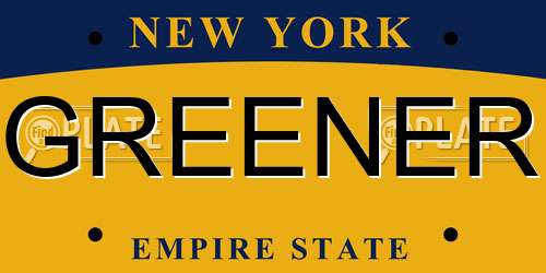 GREENER New York License Plate