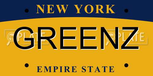 GREENZ New York License Plate