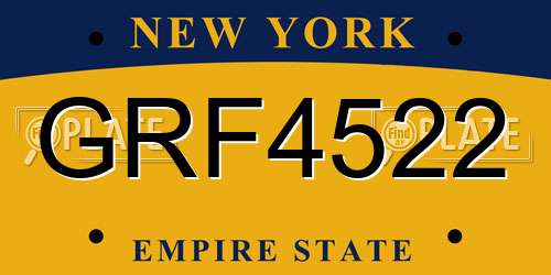 GRF4522 New York License Plate