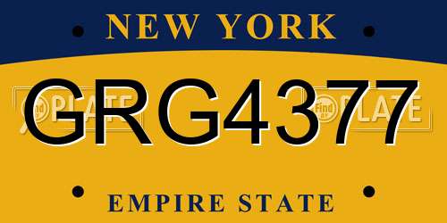 GRG4377 New York License Plate
