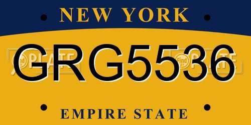 GRG5536 New York License Plate
