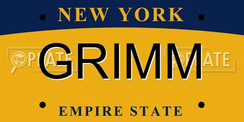 GRIMM New York License Plate