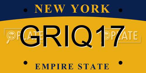 GRIQ17 New York License Plate