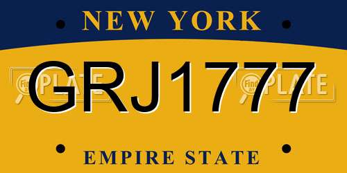 GRJ1777 New York License Plate