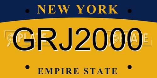 GRJ2000 New York License Plate