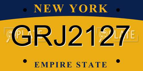 GRJ2127 New York License Plate