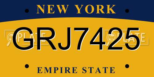 GRJ7425 New York License Plate