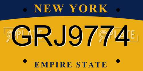 GRJ9774 New York License Plate