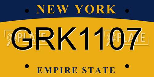 GRK1107 New York License Plate