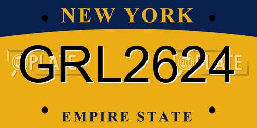 GRL2624 New York License Plate