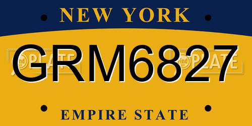 GRM6827 New York License Plate