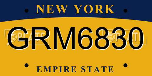 GRM6830 New York License Plate