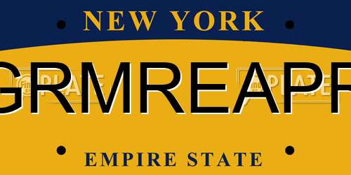 GRMREAPR New York License Plate