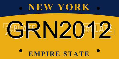 GRN2012 New York License Plate
