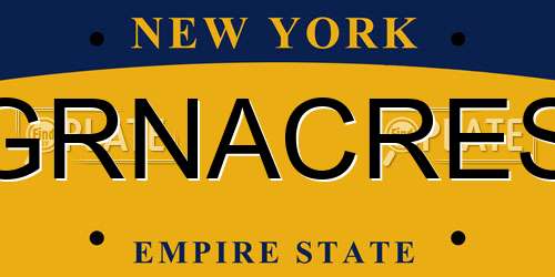 GRNACRES New York License Plate