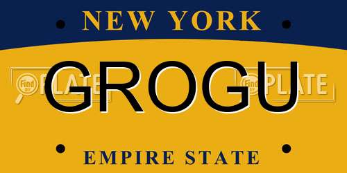GROGU New York License Plate