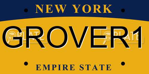 GROVER1 New York License Plate