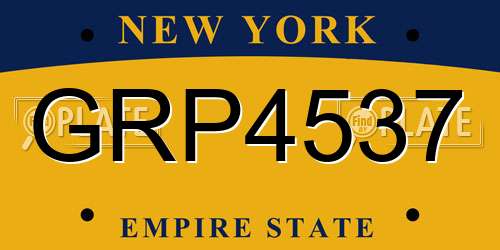 GRP4537 New York License Plate
