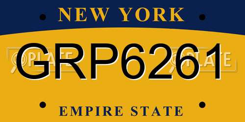 GRP6261 New York License Plate