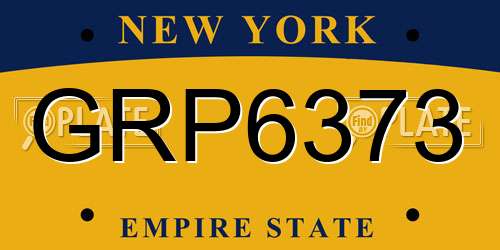 GRP6373 New York License Plate