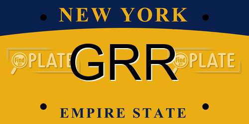 GRR New York License Plate