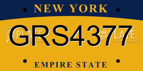 GRS4377 New York License Plate