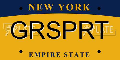 GRSPRT New York License Plate