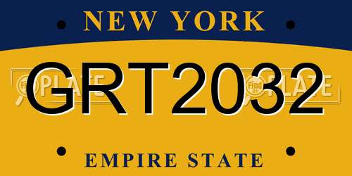 GRT2032 New York License Plate