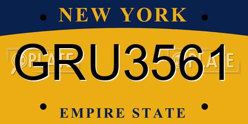 GRU3561 New York License Plate