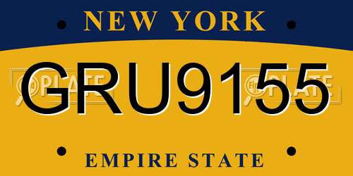 GRU9155 New York License Plate